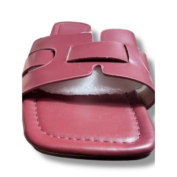 NEW Womens Burgundy H Style Slip On Flat Sandals Sz 11 Womens EU 44 Wine colord - Picture 5 of 12